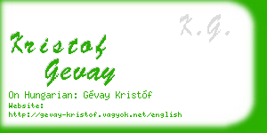 kristof gevay business card