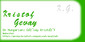 kristof gevay business card